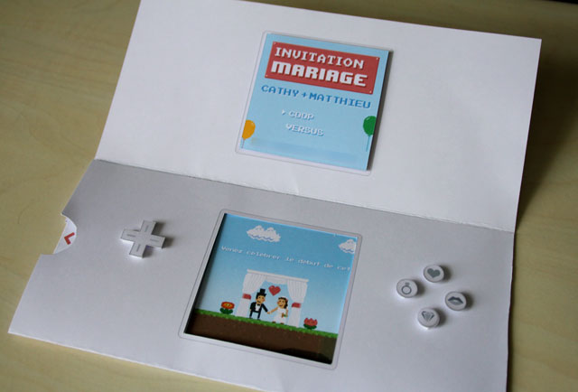 Invitation mariage theme jeu video